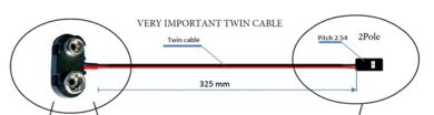 Cable: SM CAB 9VBAT-2xAWG26 (325mm) -F2P-2.54